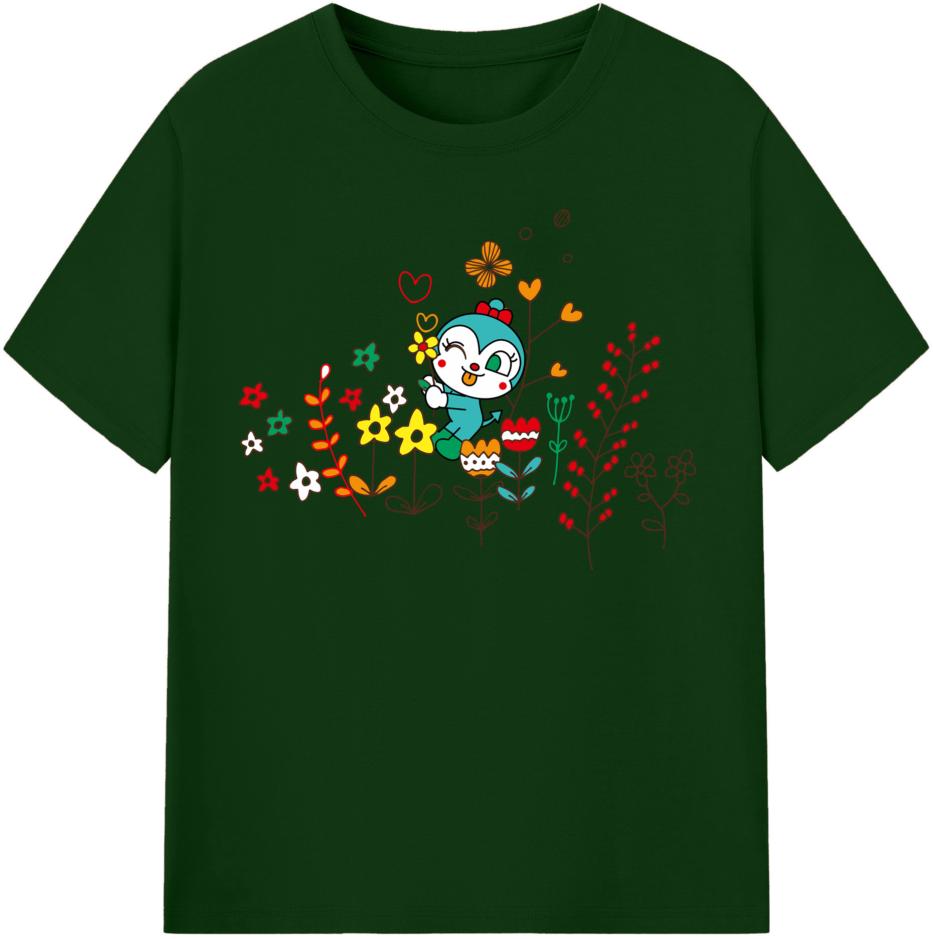 （画像用） アンパンマン Anpanman 綿100％半袖Tシャツ（フロントプリント）